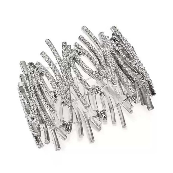 New INC INTERNATIONAL CONCEPTS Crystal Zig-Zag Stretch Bracelet - Picture 1 of 4